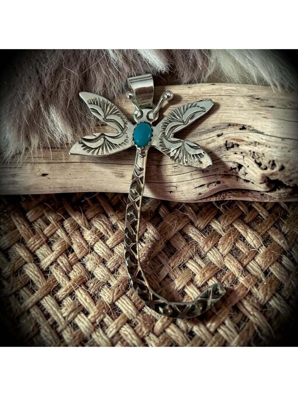 Petite Kingman Turquoise Dragonfly Pendant